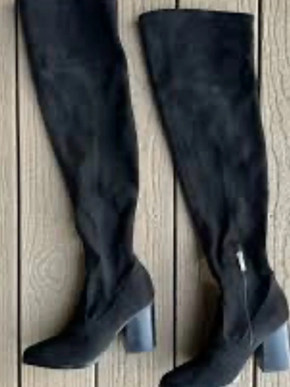 Marc Fisher Black Over-The-Knee Block Heel Boots
